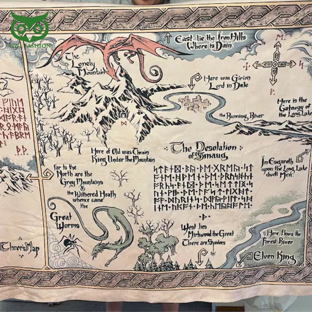 Thorin’s map and Bilbo Baggins Sherpa Fleece Blanket