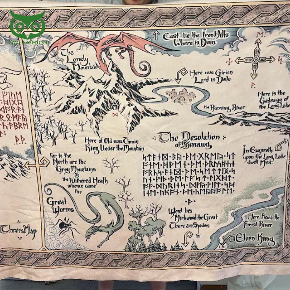 Thorin’s map and Bilbo Baggins Sherpa Fleece Blanket