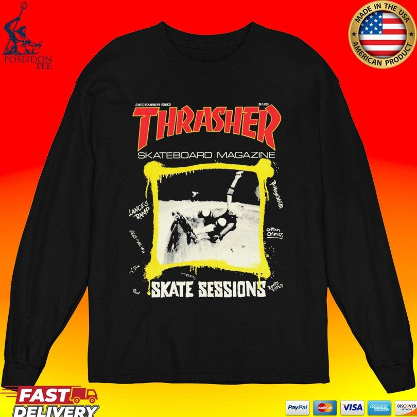 Thrasher Skateboard Skate Sessions Magazine December 1983 Vintage T-shirt