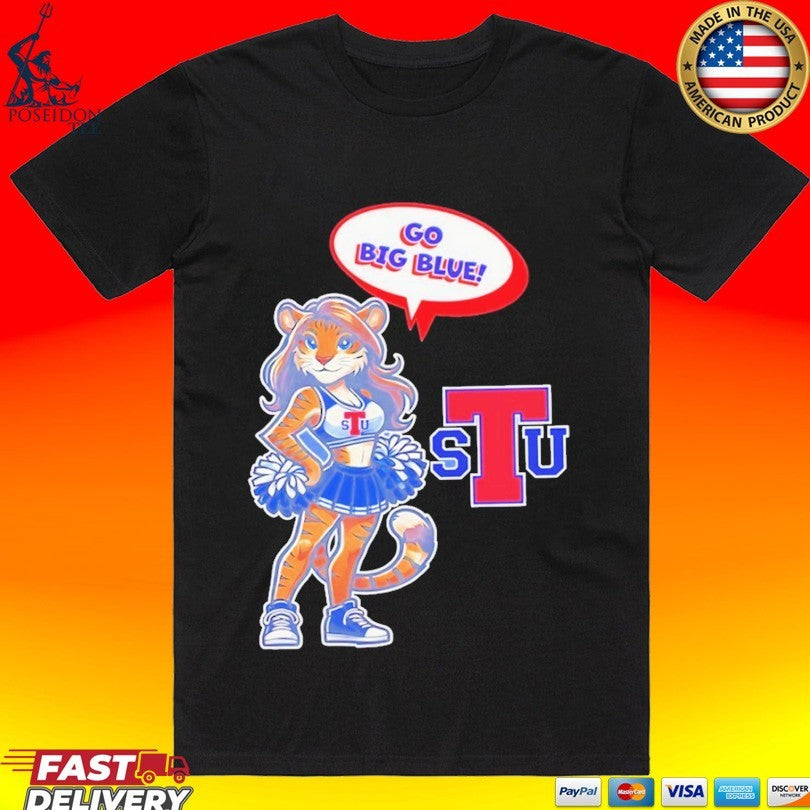 Tiger Cheerleader Go Big Blue Louisiana Tech Bulldogs T-shirt