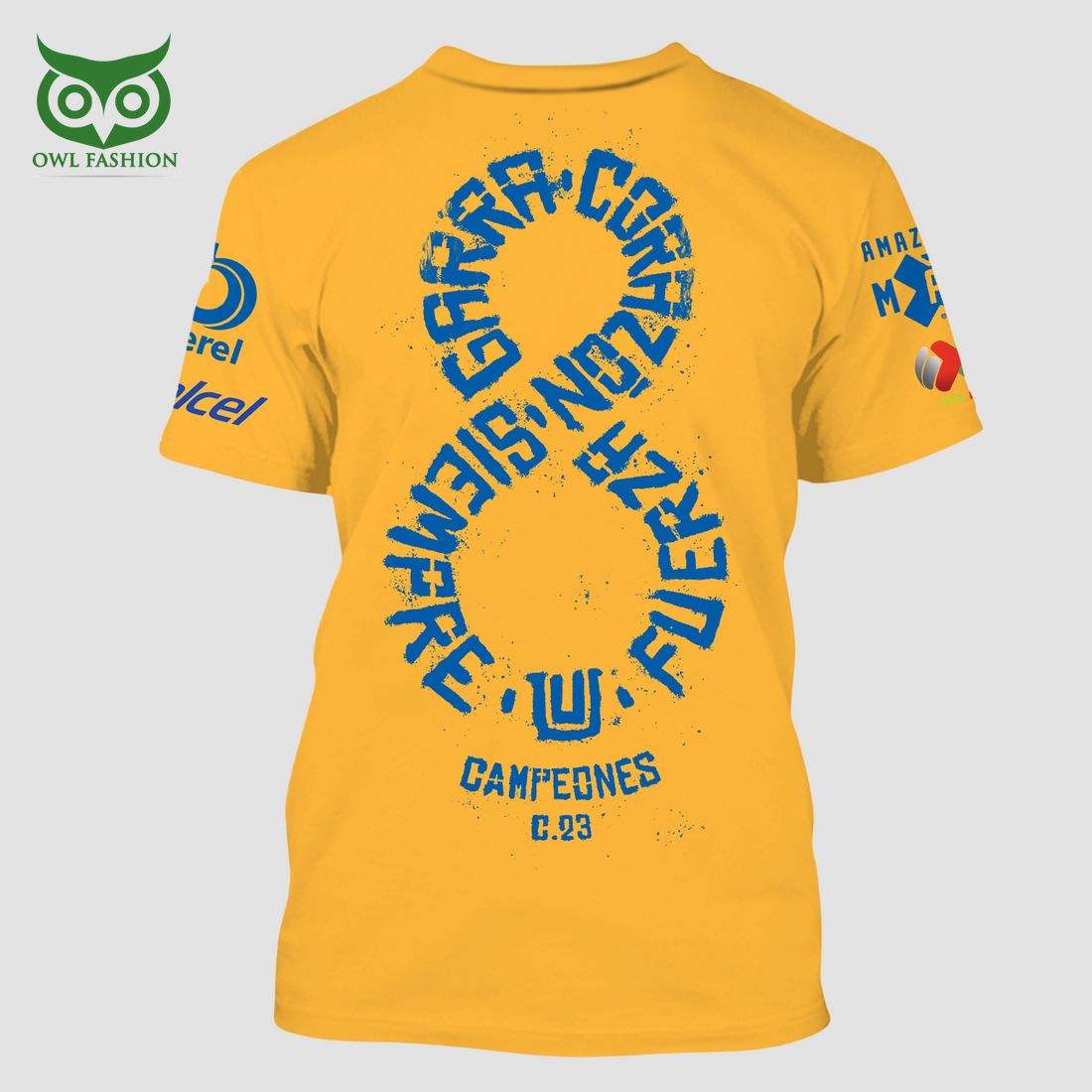 Tigres UANL Campeón Liga Mx 2023 Eight Pattern 3D Shirt