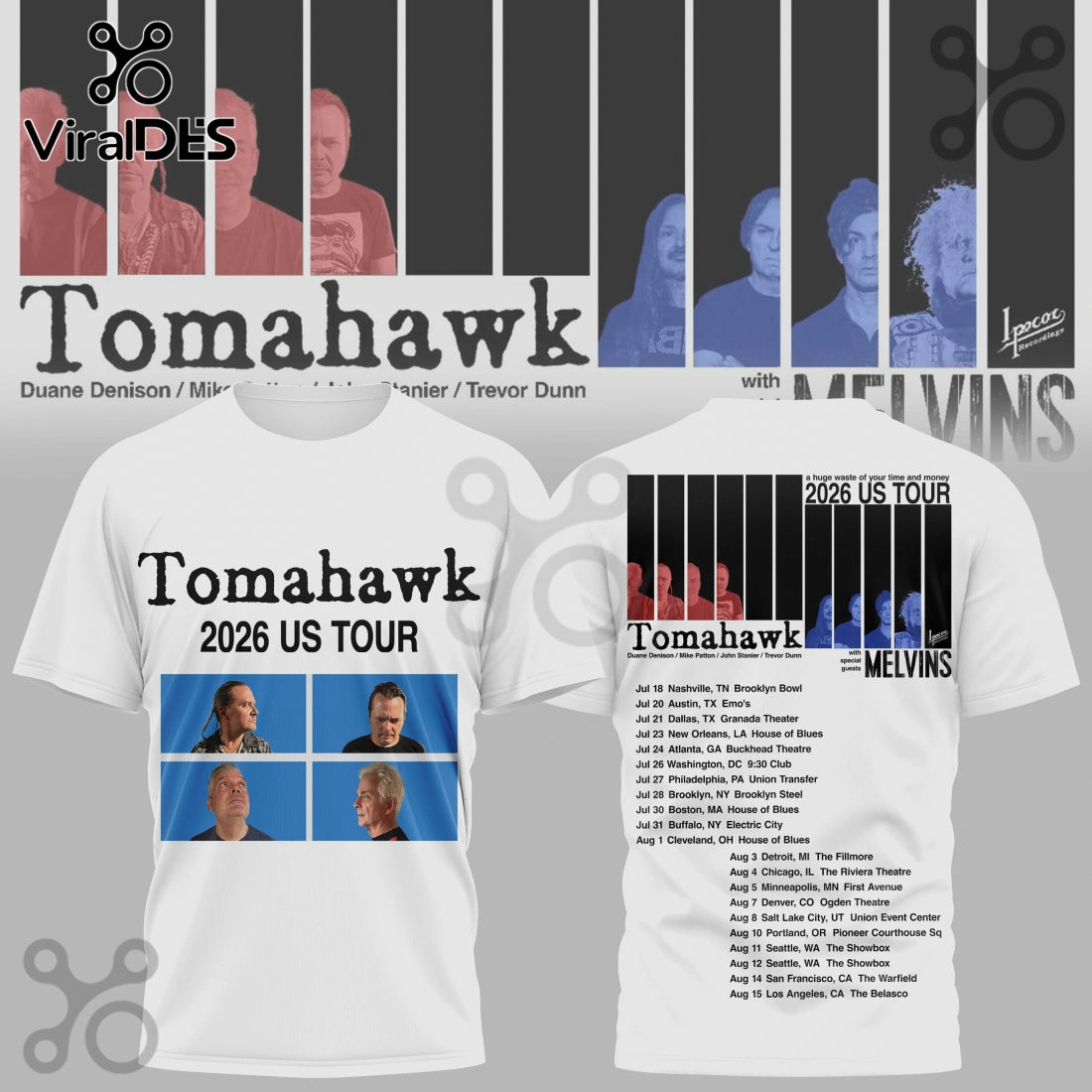 Tomahawk 2026 US Tour Dates Band Album Art Graphic Shirt