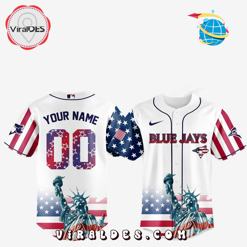 Toronto Blue Jays Custom Independence Day Baseball Jersey