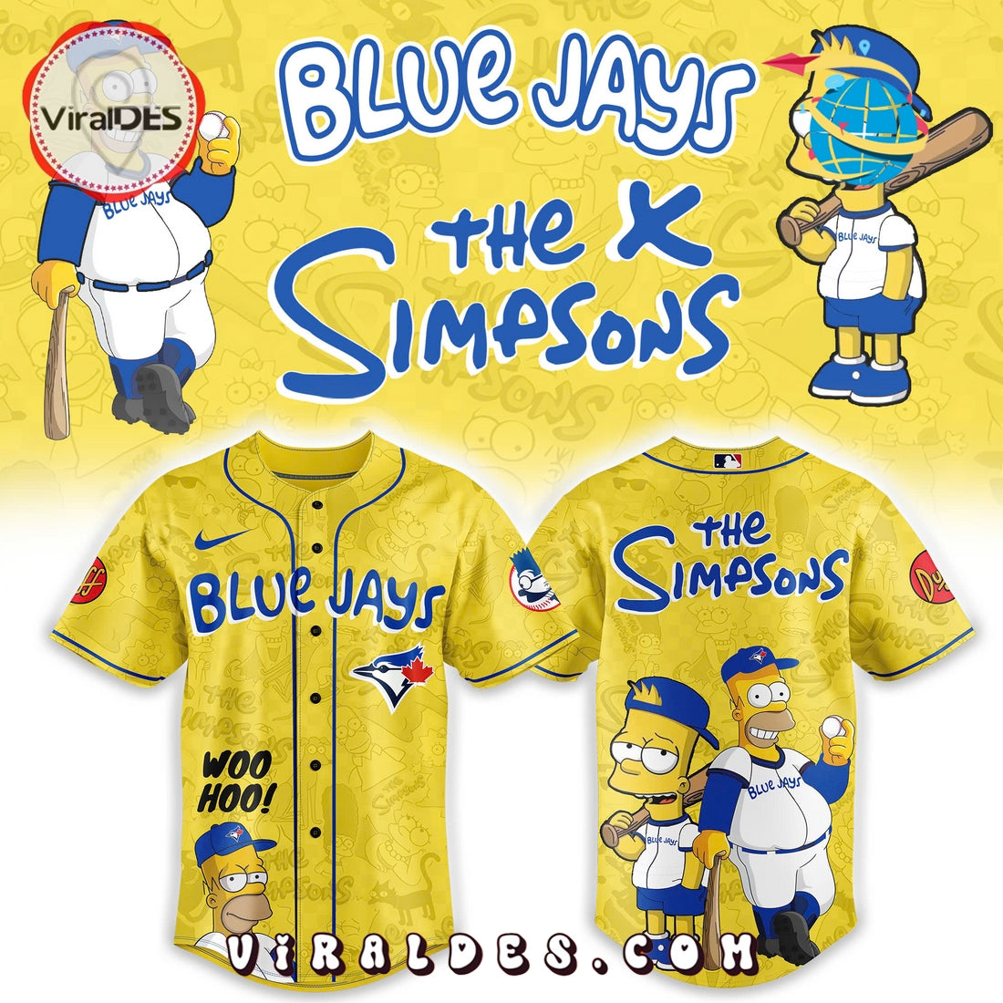 Toronto Blue Jays MLB The Simpsons Heritage Baseball Jersey