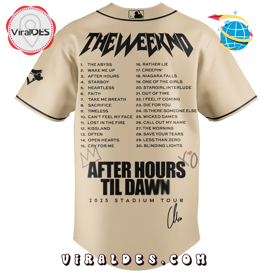 Toronto Blue Jays x The Weeknd After Hours Til Dawn Baseball Jersey