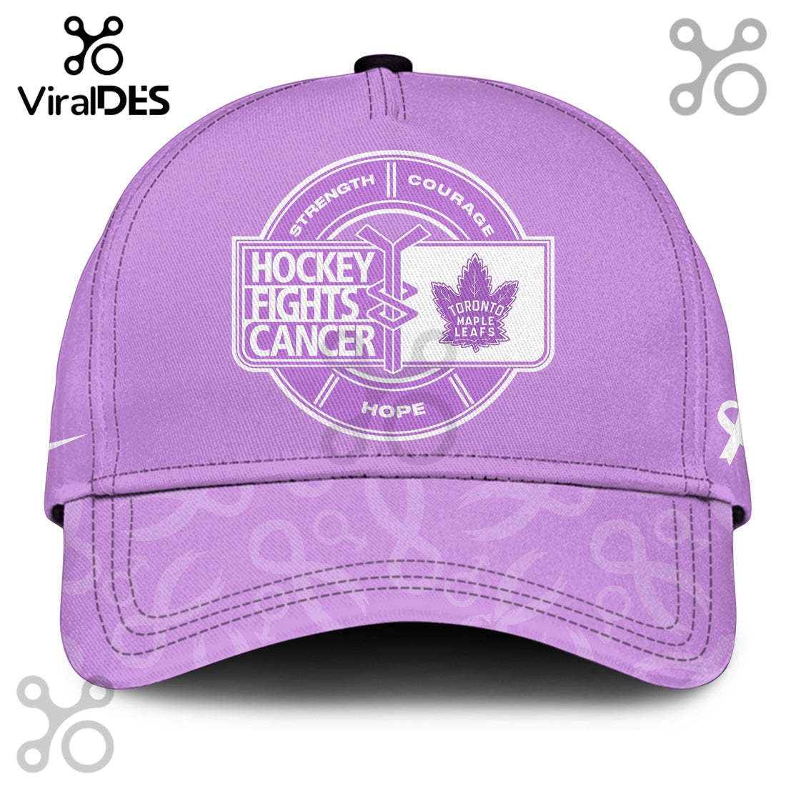 Toronto Maple Leafs Hockey Fights Cancer Purple Ribbon Hoodie