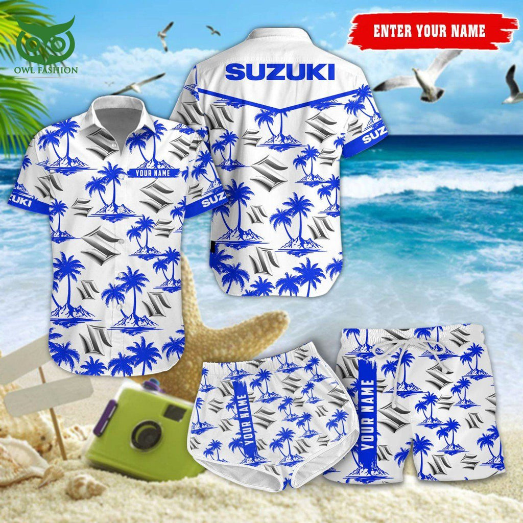 Trending Suzuki Blue Brand Personalized Hawaiian Shirt Shorts