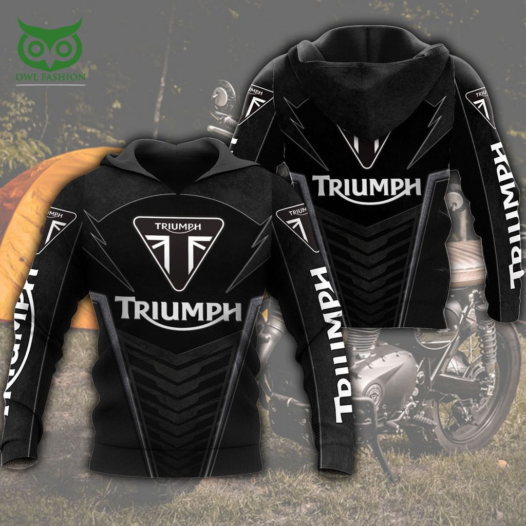 Triumph Motorcycles Black and Gray 3D Shirt