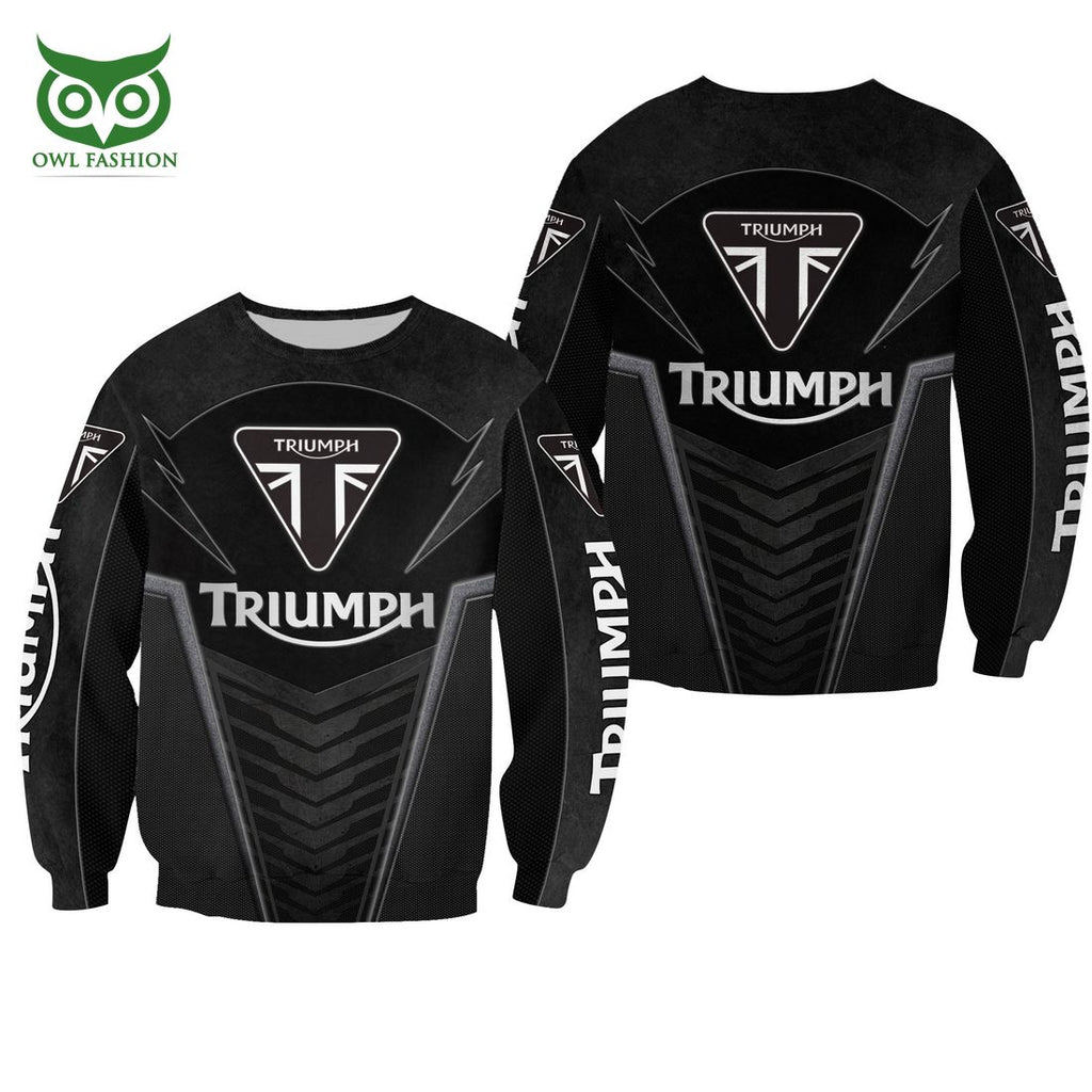 Triumph Motorcycles Black and Gray 3D Shirt