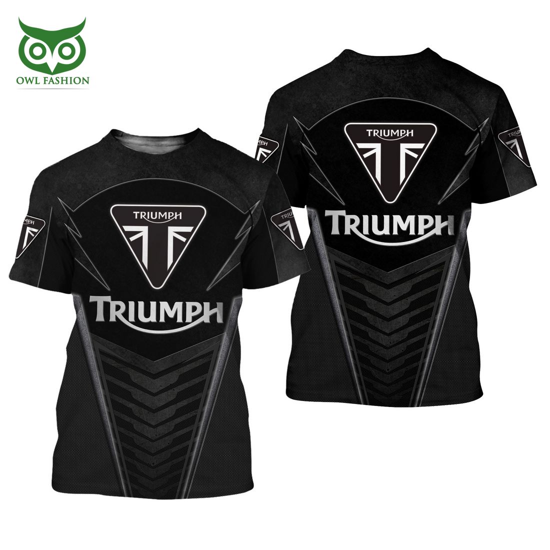 Triumph Motorcycles Black and Gray 3D Shirt