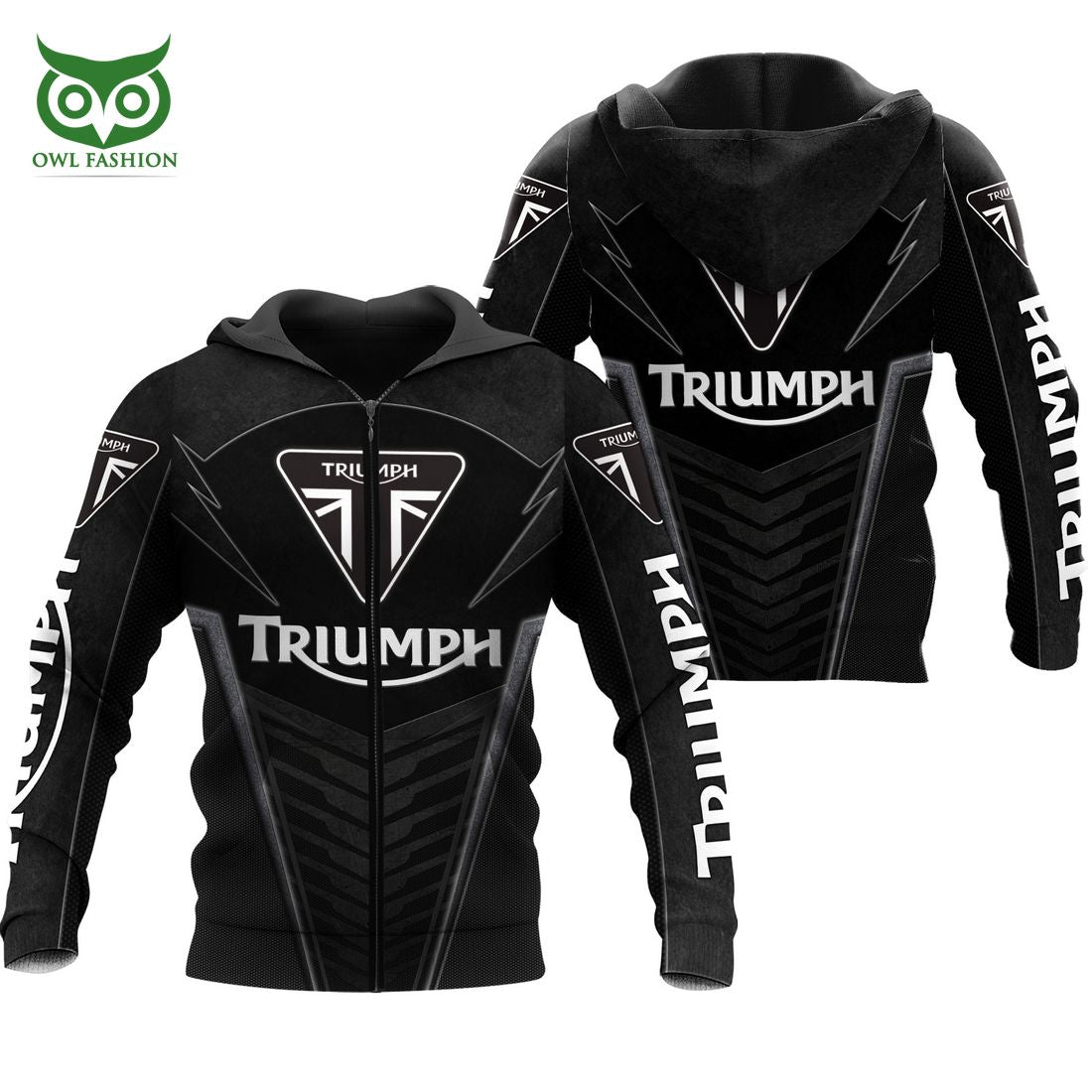 Triumph Motorcycles Black and Gray 3D Shirt