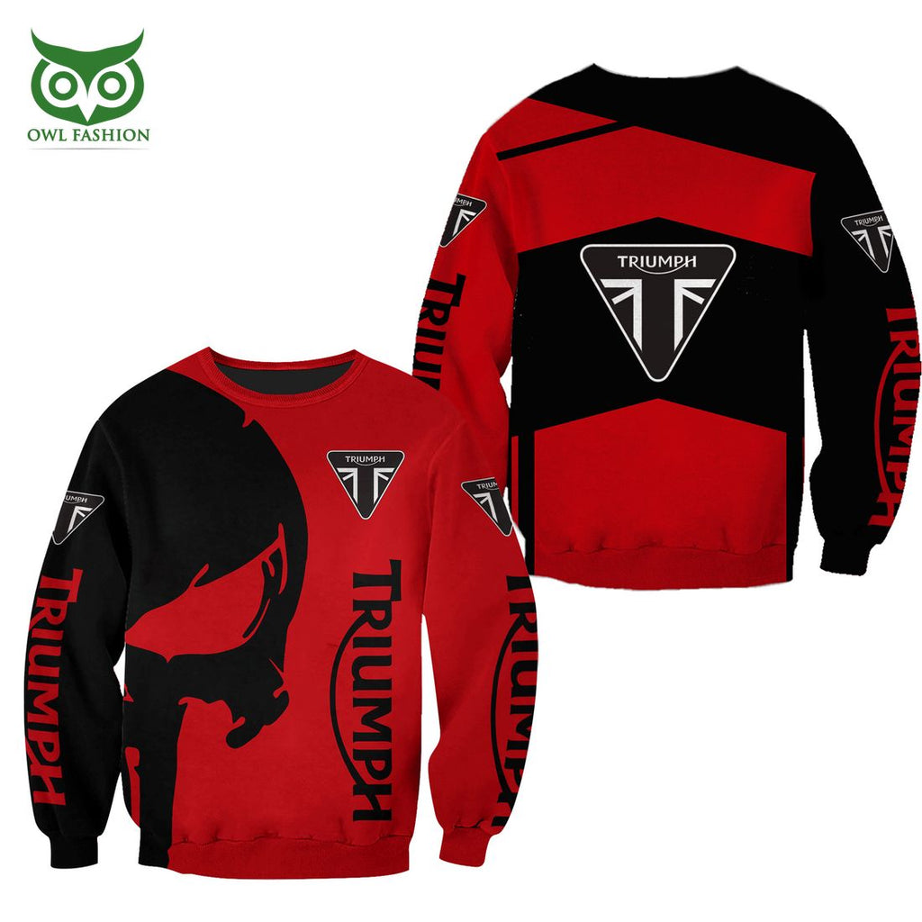Triumph Motorcycles Black and Red Logo 3D Shirt