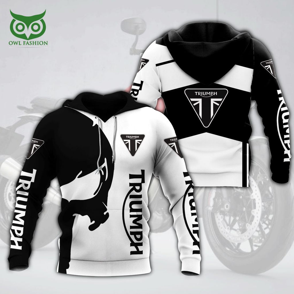 Triumph Motorcycles Black and White Logo 3D Shirt