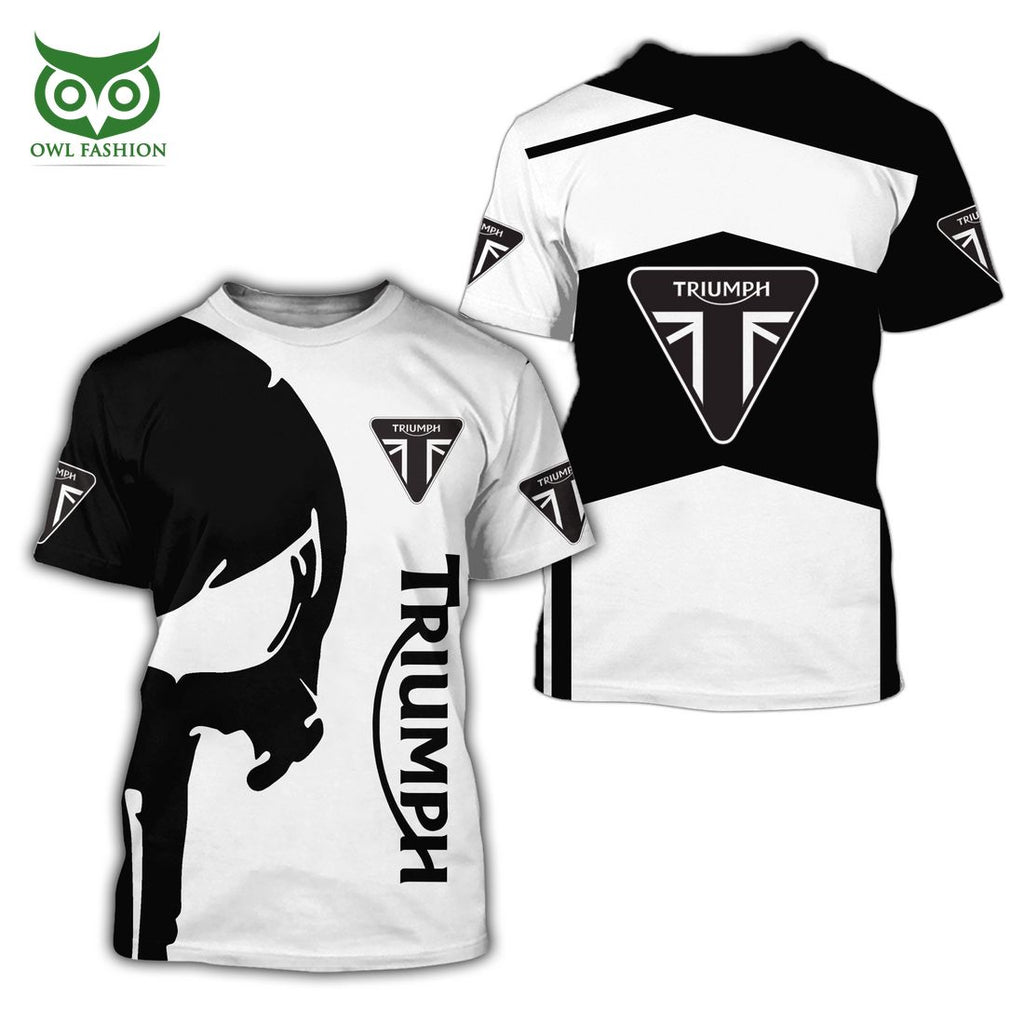 Triumph Motorcycles Black and White Logo 3D Shirt