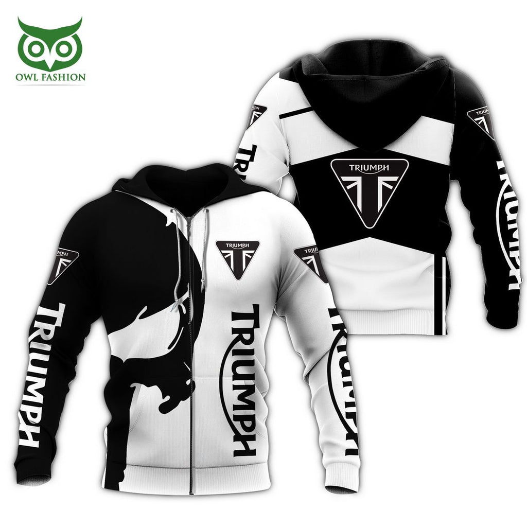 Triumph Motorcycles Black and White Logo 3D Shirt