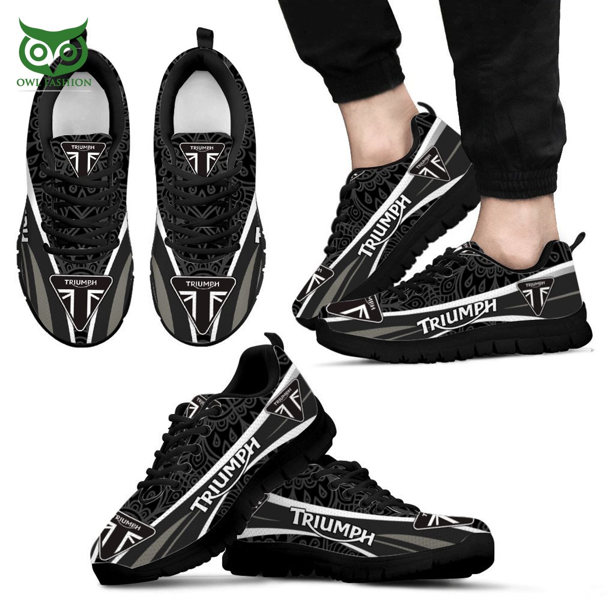 Triumph Motorcycles Black Limited NAF Air Force 1 Shoes