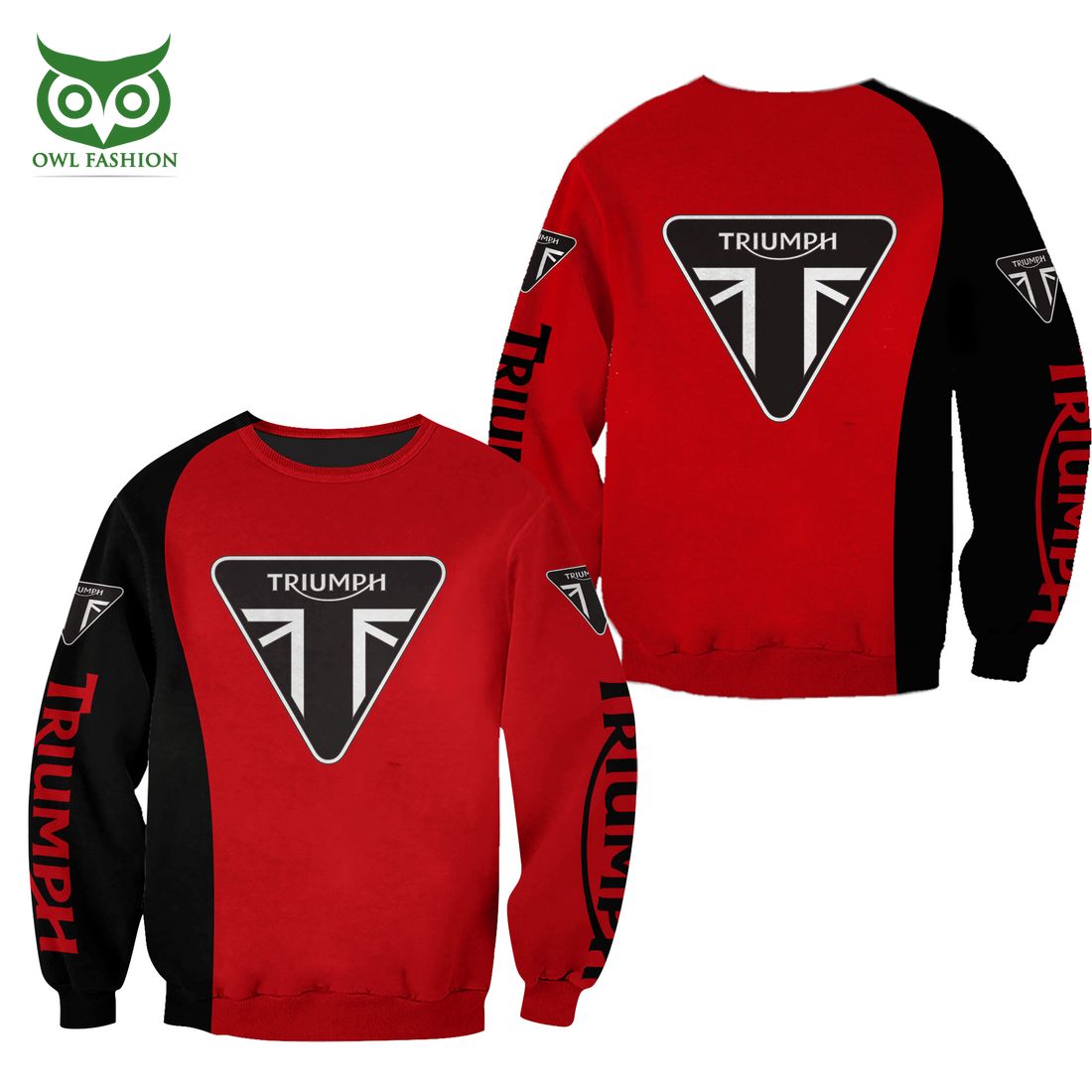 Triumph Motorcycles Red and Black 3D Shirt