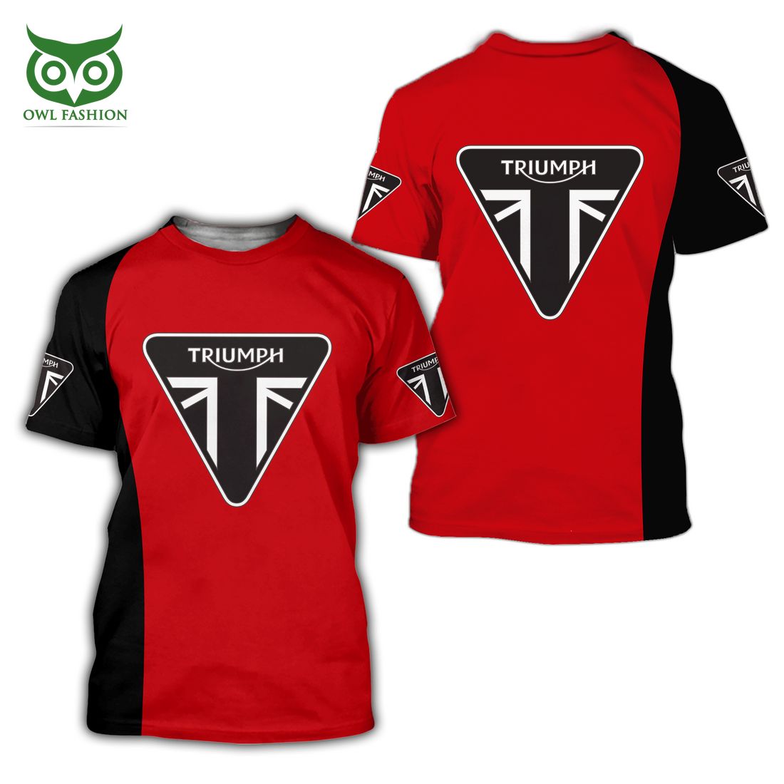 Triumph Motorcycles Red and Black 3D Shirt