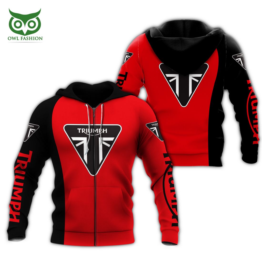 Triumph Motorcycles Red and Black 3D Shirt