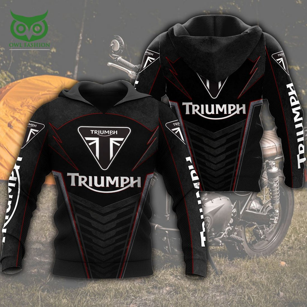 Triumph Motorcycles Red Line Black 3D Shirt