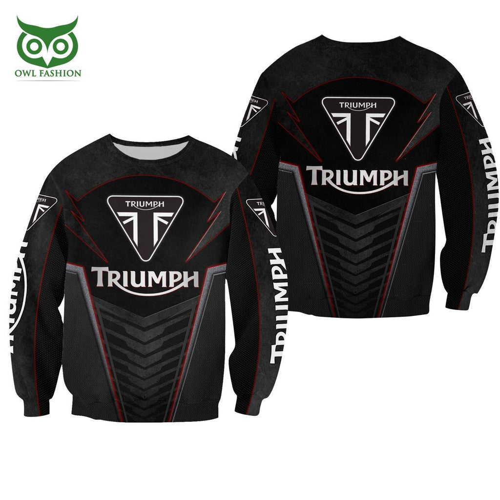 Triumph Motorcycles Red Line Black 3D Shirt