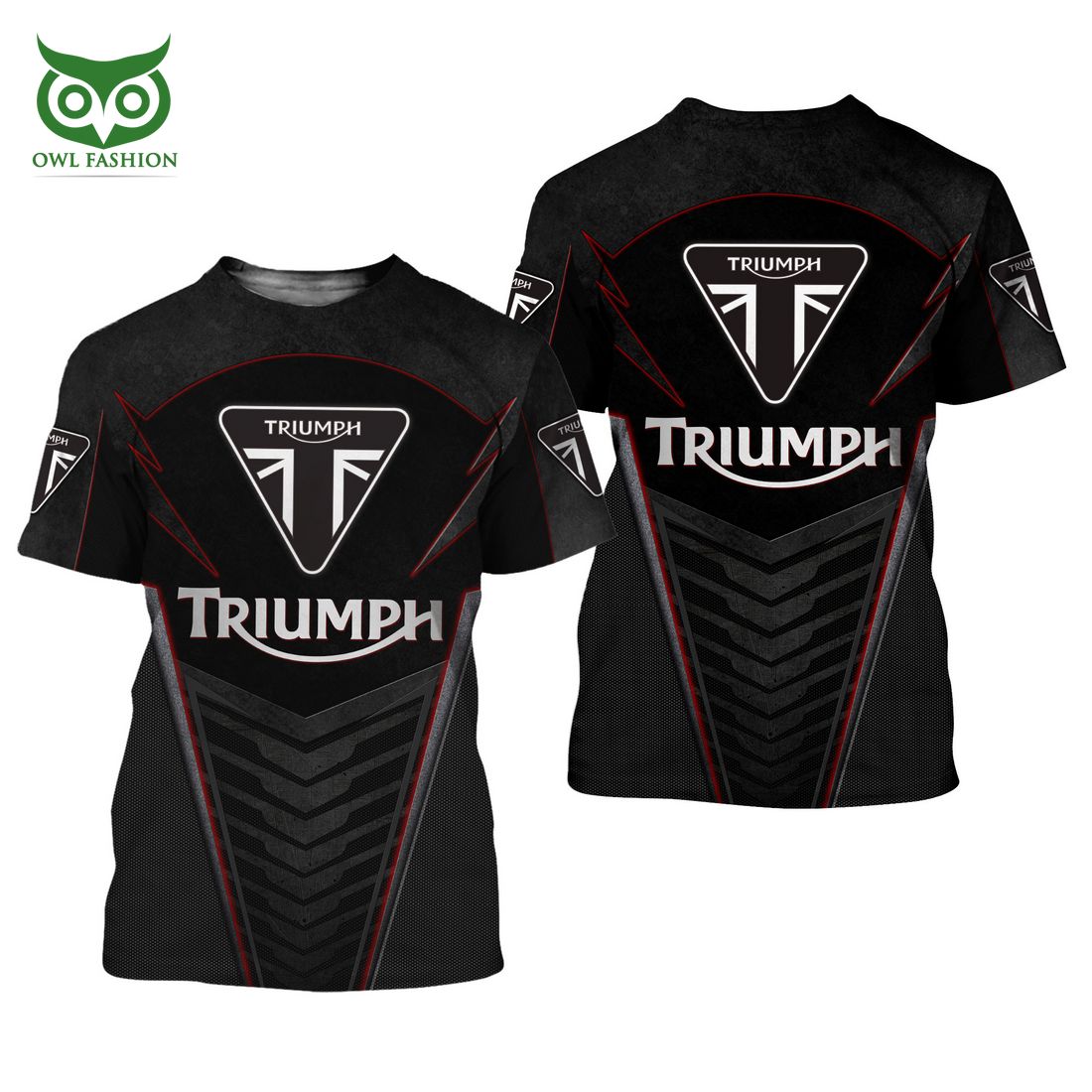 Triumph Motorcycles Red Line Black 3D Shirt
