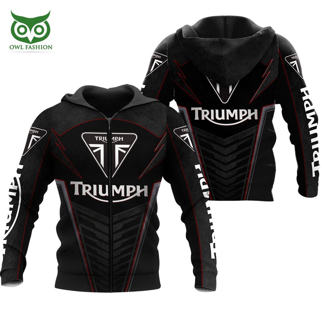Triumph Motorcycles Red Line Black 3D Shirt