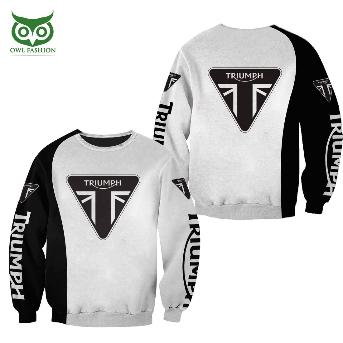 Triumph Motorcycles White and Black 3D Shirt