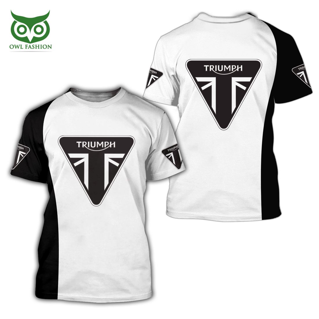 Triumph Motorcycles White and Black 3D Shirt