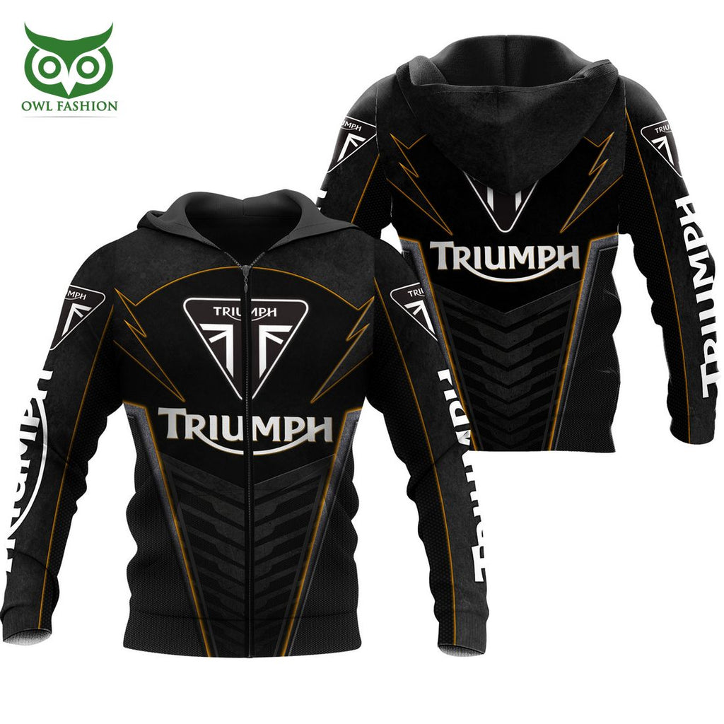 Triumph Motorcycles Yellow Line Black 3D Shirt