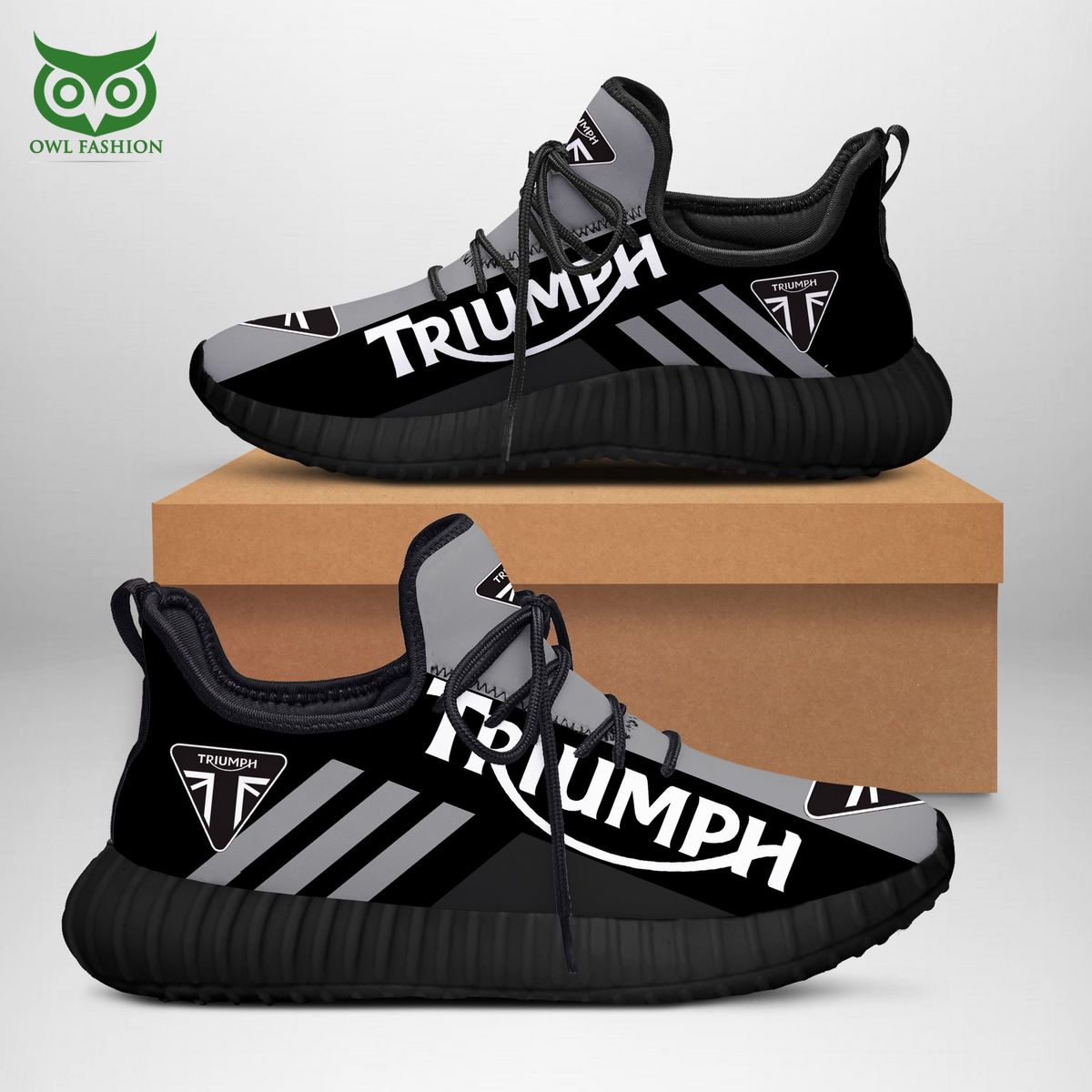 Triumph UK Motorcycles Brand Black Reze Sneakers