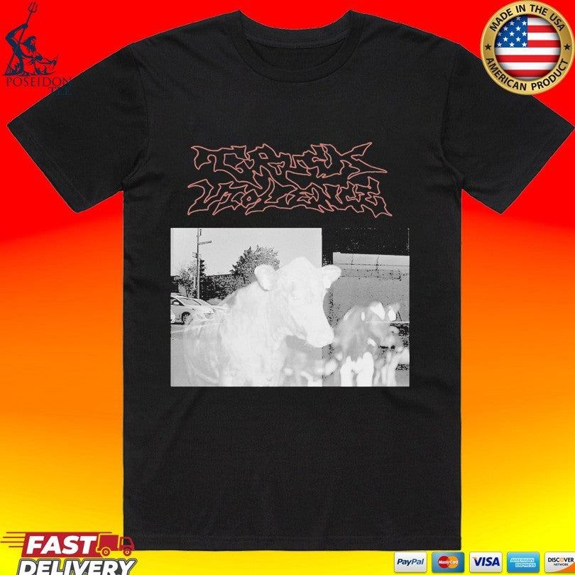 Truck Violence Cow T-shirt