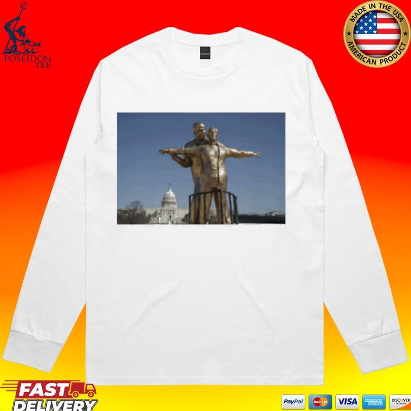 Trump And Epstein Titanic Statue T-shirt