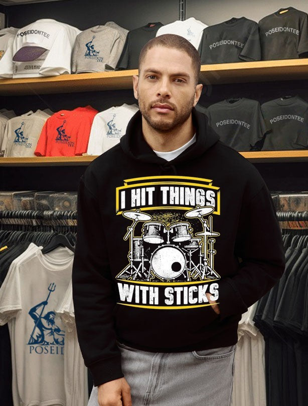 Twisted Thread I Hit Things With Sticks Music T-shirt