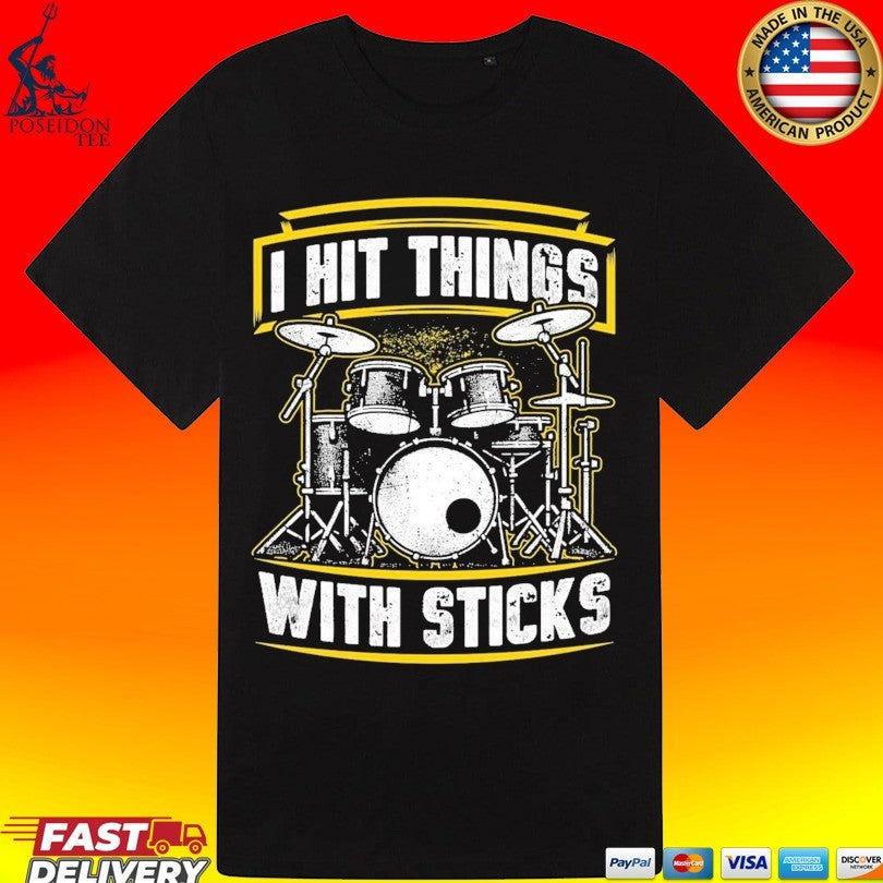 Twisted Thread I Hit Things With Sticks Music T-shirt