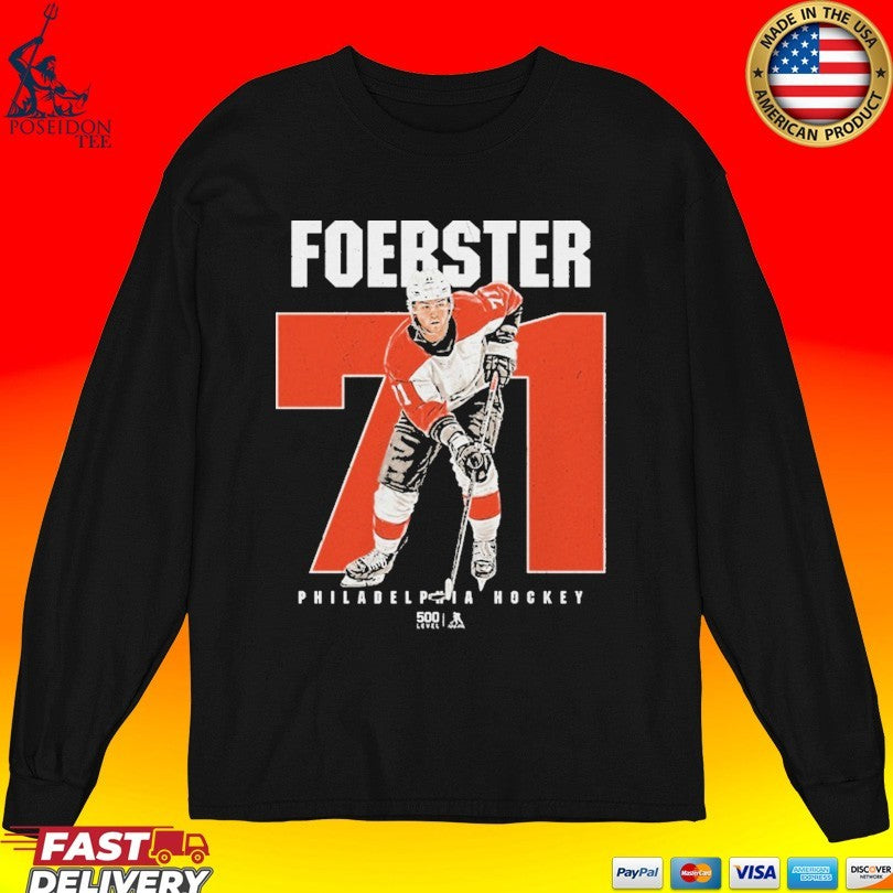 Tyson Foerster Philadelphia Flyers 71 Number Graphic T-shirt