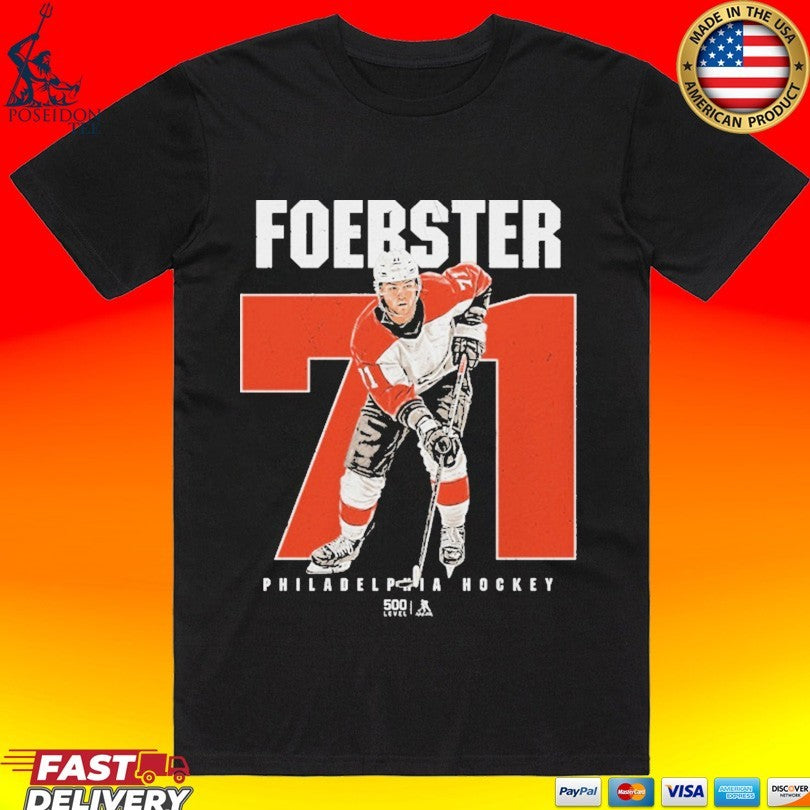 Tyson Foerster Philadelphia Flyers 71 Number Graphic T-shirt