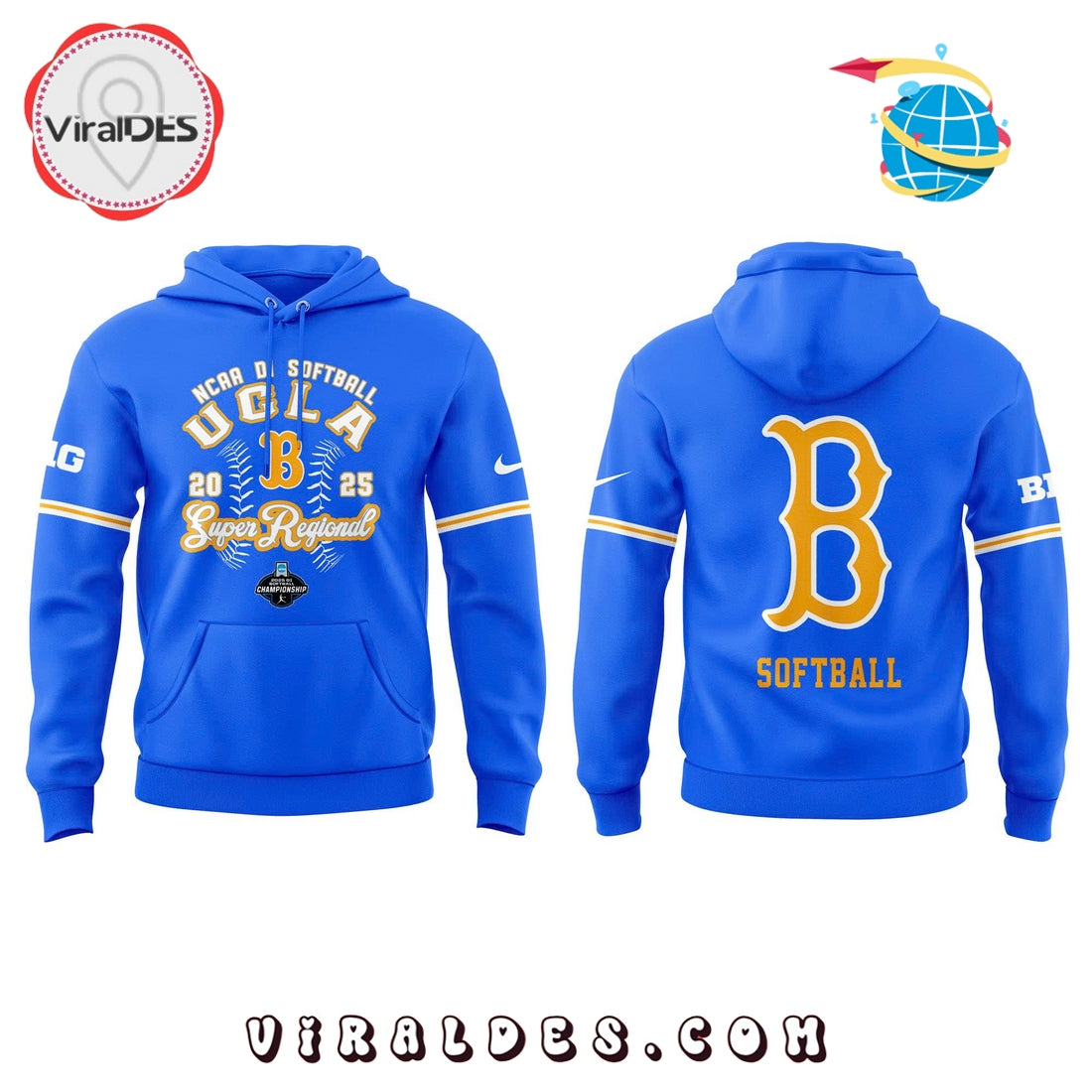 UCLA 2025 NCAA Softball Women’s Blue Hoodie