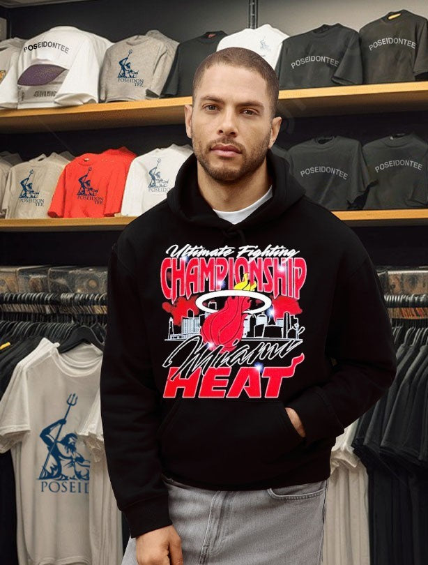 Ufc X Miami Heat Exclusive Event Merch Ufc 327 At Kaseya Center T-shirt