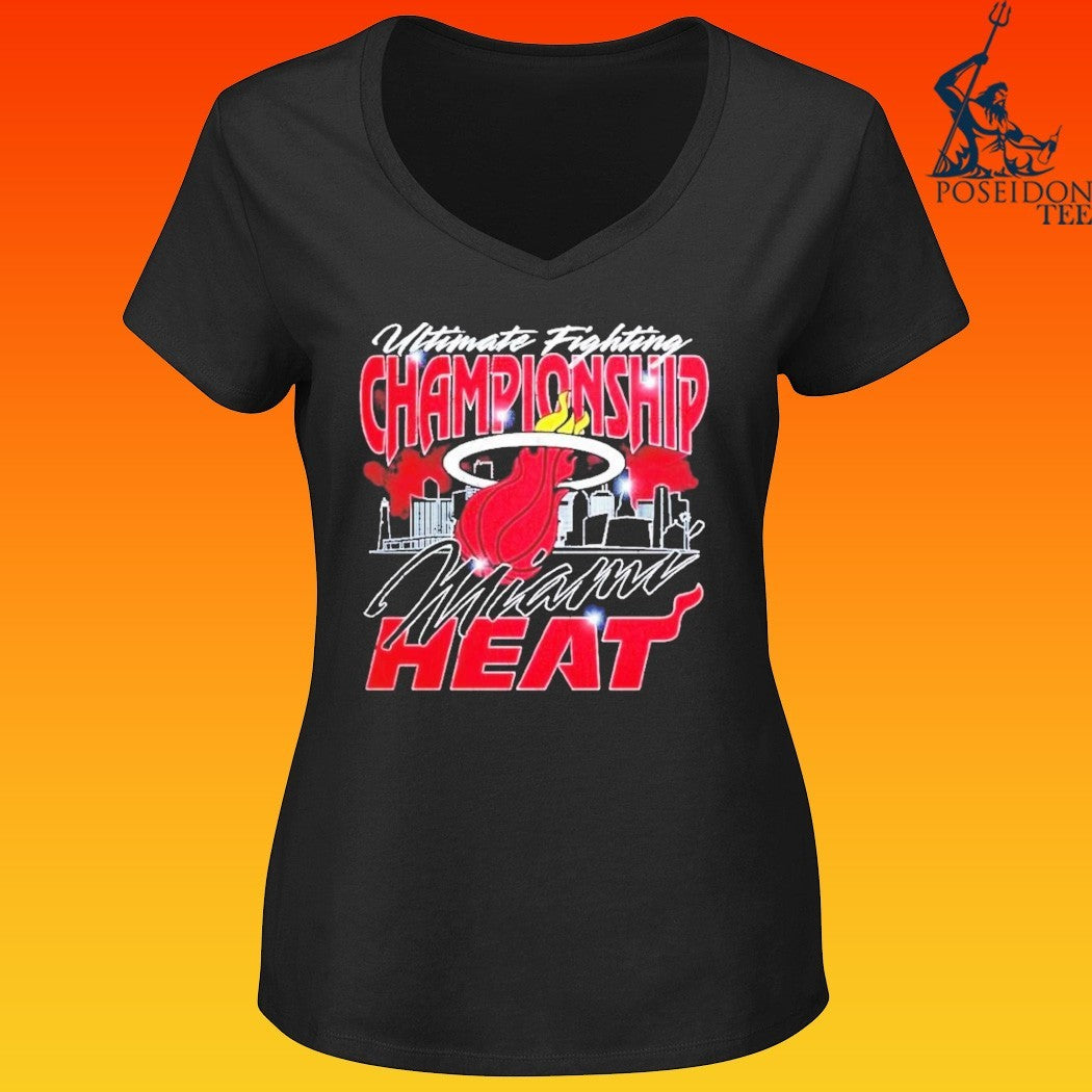 Ufc X Miami Heat Exclusive Event Merch Ufc 327 At Kaseya Center T-shirt
