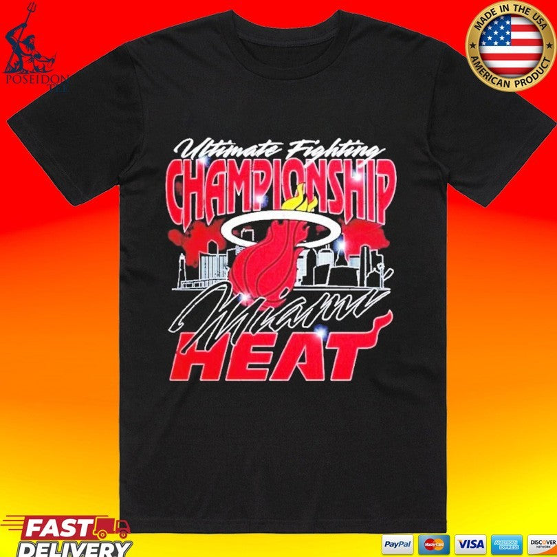 Ufc X Miami Heat Exclusive Event Merch Ufc 327 At Kaseya Center T-shirt