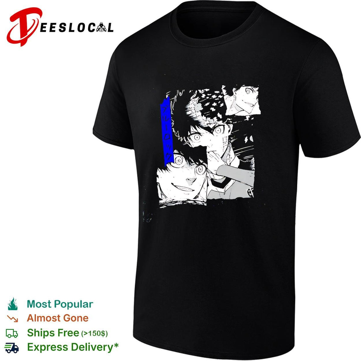 Blue Lock manga panel collage intense eyes black and white illustration shirt