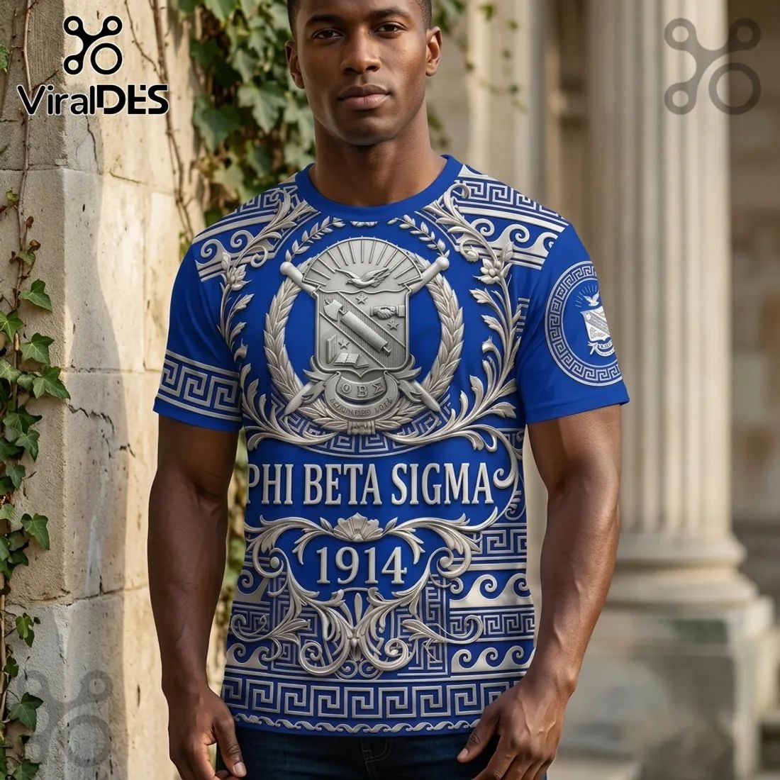 Phi Beta Sigma 1914 Fraternity Crest Royal Blue Shirt