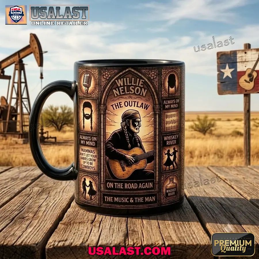 Willie Nelson Stained Glass Commemorative Coffee Mug