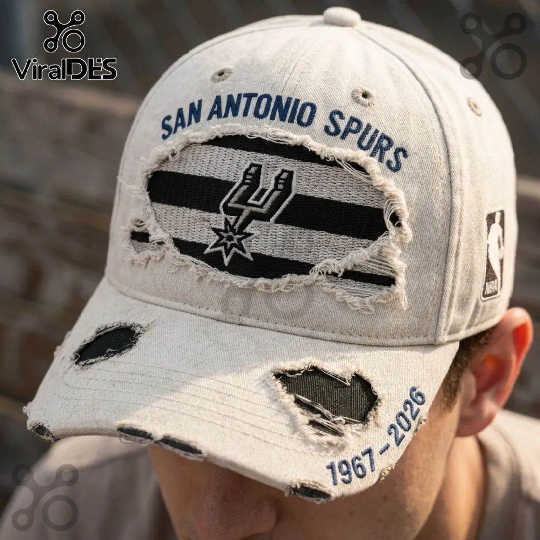 San Antonio Spurs 1967-2026 Anniversary Distressed Baseball Cap