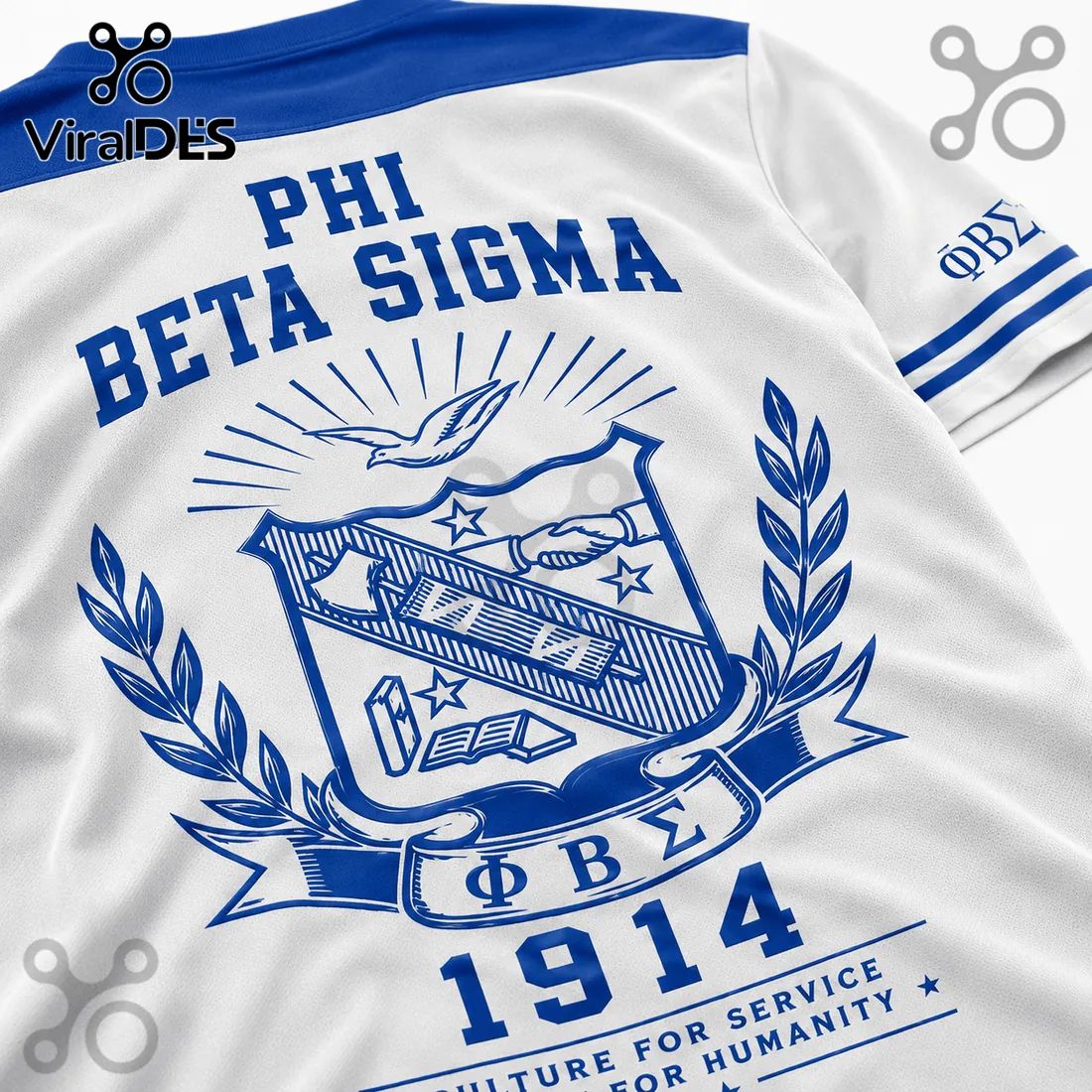 Phi Beta Sigma Fraternity 1914 Blue and White T-Shirt