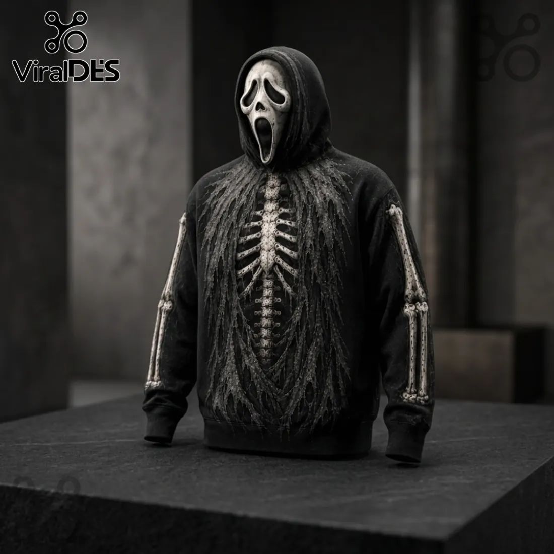 Ghostface Skeleton Halloween Pullover Hoodie 2026