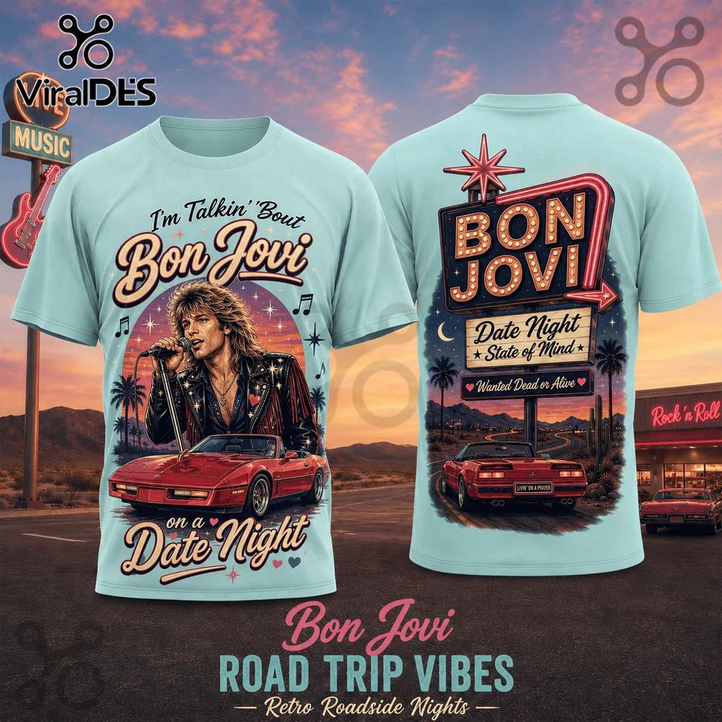 Bon Jovi Road Trip Date Night 2026 Graphic T-Shirt