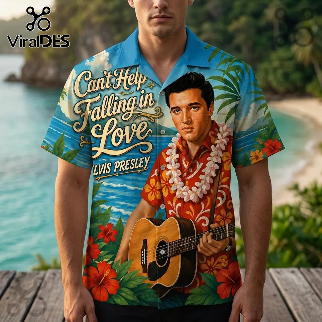 Elvis Presley Can’t Help Falling in Love Tropical Aloha Hawaiian Shirt