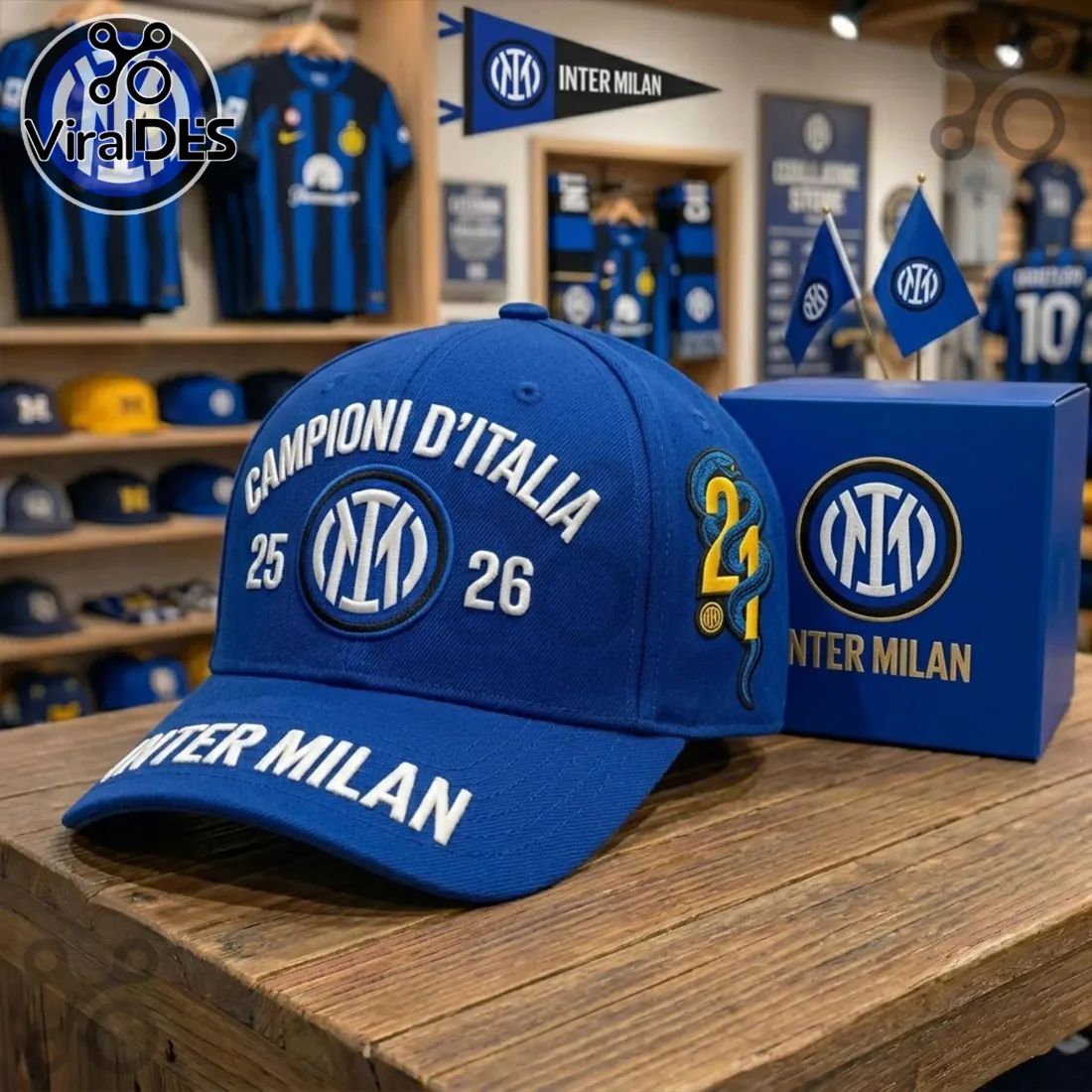 Inter Milan Campioni d’Italia 25 26 Blue Premium Baseball Cap